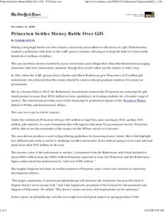 Princeton Settles Money Bat...