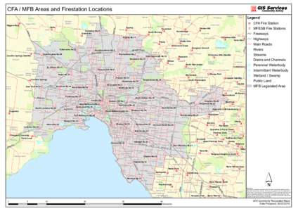 CFA / MFB Areas and Firestation Locations  Keilor Downs Delahey