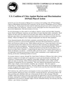 U.S. Coalition of Cities Against Racism and Discrimination 10-Point Plan of Action In the 50 years since the murder of Medgar Evers in Jackson, the bombing of the 16th Street Baptist Church in Birmingham which killed fou