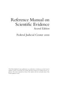 Reference Manual on Scientific Evidence 2d ed