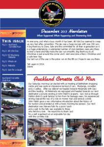 December 2013 Newsletter  Whats happened, Whats happening and Interesting links Th i s i s s u e Pg 1-: Auckland