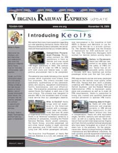 VIRGINIA RAILWAY EXPRESS[removed]www.vre.org  UPDATE