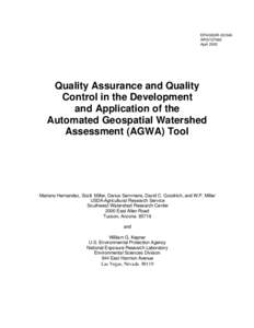 Quality Assurance and Quality Control in the Development and Application of the Automated Geospatial Watershed Assessment (AGWA) Tool