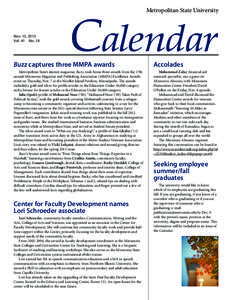 Calendar Metropolitan State University Nov. 15, 2013 Vol. 41 No. 18