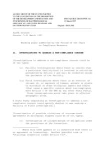 AD HOC GROUP OF THE STATES PARTIES TO THE CONVENTION ON THE PROHIBITION OF THE DEVELOPMENT, PRODUCTION AND BWC/AD HOC GROUP/WP.136 STOCKPILING OF BACTERIOLOGICAL 12 March 1997