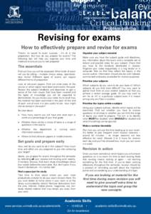 Microsoft Word - Revising for exams Update[removed]