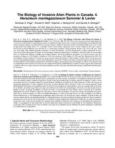 The Biology of Invasive Alien Plants in Canada. 4. Heracleum mantegazzianum Sommier & Levier