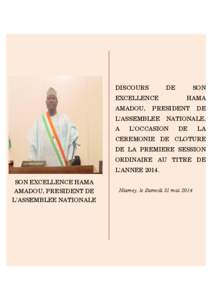 SON EXCELLENCE HAMA AMADOU, PRESIDENT DE L’ASSEMBLEE NATIONALE