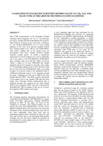 VALIDATION OF SCIAMACHY SCIENTIFIC RETRIEVALS OF CO, CH4, N2O, AND NO2 BY FTIR AT THE GROUND TRUTHING STATION ZUGSPITZE Ralf Sussmann(1), Michael Buchwitz(2), and Andreas Richter[removed]IMK-IFU, Forschungszentrum Karlsr