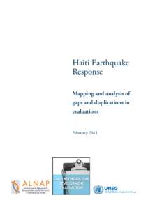 Haiti Earthquake Response Mapping and analysis of gaps and duplications in evaluations