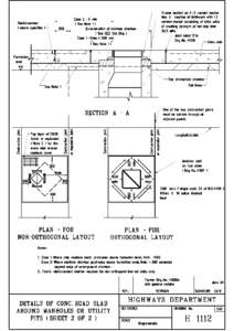 Details of Concrete Road Slab Around Manholes or Utility Pits