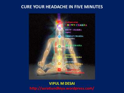 CURE YOUR HEADACHE IN FIVE MINUTES  VIPUL M DESAI http://suratiundhiyu.wordpress.com/  The nose has a left and a right side; we use both to inhale and exhale.