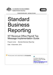 Payroll Tax Message Implementation Guide v2.0 Release