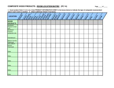 COMPOSITE WOOD PRODUCTS - ROOM/LOCATION MATRIX (PC 14)  Page _____ of _____ WOOD PRODUCTS