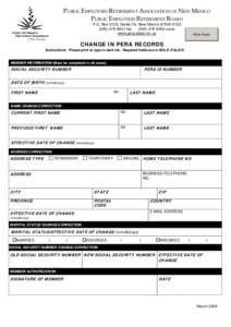 EMPLOYEES’ RETIREMENT SYSTEM                          CHANGE OF INFORMATION FORM