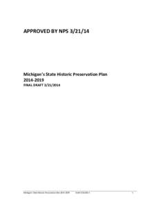 Michigan’s DRAFT 2014 State Historic Preservation Plan