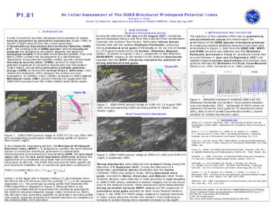 JP181  P1.81 An Initial Assessment of The GOES Microburst Windspeed Potential Index Kenneth L. Pryor