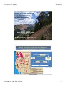 Anna Schoettle - RMRS[removed]Update on Pinus flexilis and Pinus aristata projects: