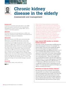 The elderly  Richard KS Phoon Chronic kidney disease in the elderly