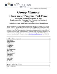 Clean Water Task Force - Group Memory #2