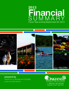 2013  Financial SUMMARY Fiscal Year ending September 30, 2013