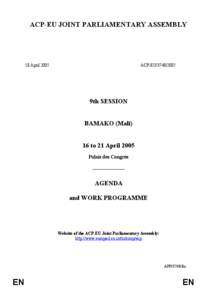 ACP-EU JOINT PARLIAMENTARY ASSEMBLY  18 April 2005 ACP-EU[removed]