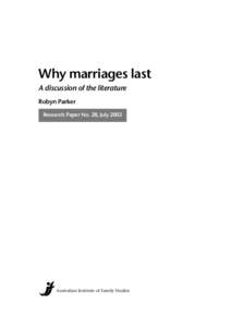 Marriage duration - Research report - Australian Institute of Family Studies (AIFS)