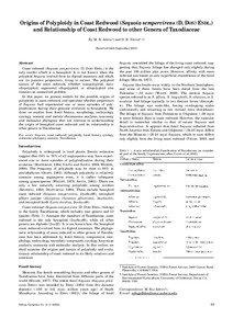 Origins of Polyploidy in Coast Redwood (Sequoia sempervirens (D. DON) ENDL.) and Relationship of Coast Redwood to other Genera of Taxodiaceae By M. R. AHUJA1) and D. B. NEALE1, 2)