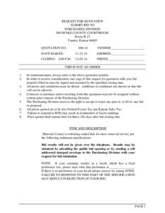 Auction theory / Construction / Business law / Contract A / Purchasing / Government procurement in the United States / Topeka /  Kansas / First-price sealed-bid auction / Request for quotation / Business / Procurement / Auctioneering