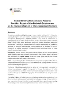 [removed]Federal Ministry of Education and Research Position Paper of the Federal Government