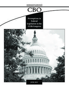 Preemptions in Federal Legislation in the 111th and Previous Congresses