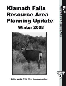 Winter 2008 Quarterly Planning Update, Lakeview District, Klamath Falls Resource Area