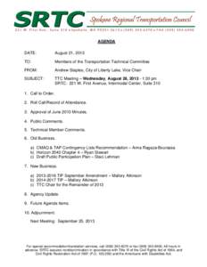 Spokane /  Washington / Spokane Regional Transportation Council / U.S. Route 395 in Washington / North Spokane Corridor / UNICEF Tap Project / Washington / Transportation in the United States / Spokane Transit Authority