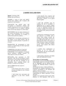 LAHORE DECLARATION