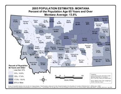 2005 POPULATION ESTIMATES: MONTANA Percent of the Population Age 65 Years and Over Montana Average: 13.8% Lincoln  17.5%