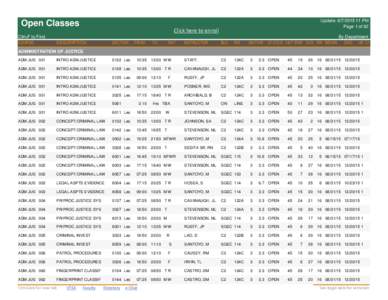 Open Classes Ctrl+F to Find COURSE Update: PM Page 1 of 92