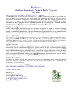 Delaware Land & Water Conservation Trust Fund Fact Sheet