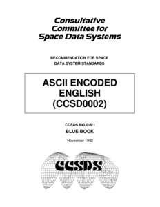 Consultative Committee for Space Data Systems RECOMMENDATION FOR SPACE DATA SYSTEM STANDARDS