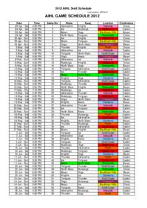 2012 AIHL Draft Schedule Last revision: 26Feb12