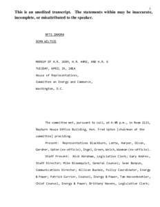 1  This is an unedited transcript. The statements within may be inaccurate, incomplete, or misattributed to the speaker.  RPTS ZAMORA