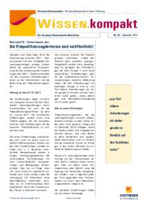 Hartmann Rechtsanwälte | Der Gesundheitsmarkt ist unsere Profession  WiSSEN.kompakt Der Hartmann Rechtsanwälte Newsletter  Nr. 52 | November 2010