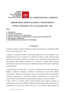 AGENZIA REGIONALE PER LA PROTEZIONE DELL’AMBIENTE DELLA VALLE D’AOSTA