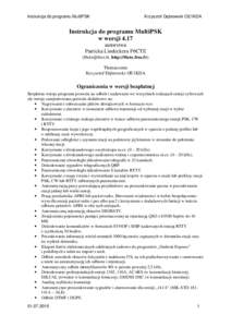 Instrukcja do programu MultiPSK  Krzysztof Dąbrowski OE1KDA Instrukcja do programu MultiPSK w wersji 4.17