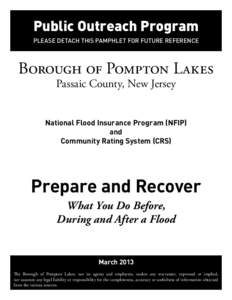 Flood control / Meteorology / National Flood Insurance Program / Flood insurance / Floodplain / Flood mitigation / Pompton Lakes /  New Jersey / Flood / Pompton / Hydrology / Water / Physical geography