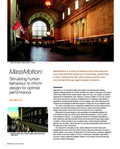 1.	Main concourse of Union station, Toronto.  MassMotion: Simulating human behaviour to inform design for optimal