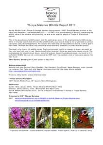 Microsoft Word - Thorpe Marshes Wildlife Report 2013 from Helen.doc