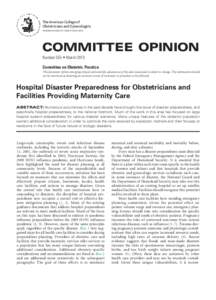 The American College of Obstetricians and Gynecologists WOMEN’S HEALTH CARE PHYSICIANS COMMITTEE OPINION Number 555 • March 2013