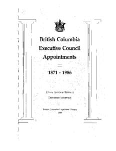 British Columbia executive council appointments, [removed]Judith Antonik Bennett, Frederike Verspoor