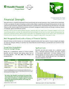 Financial Strength Fact Sheet Revised August 9, 2012