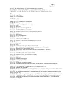 OPM 7 Appendix 4 TITLE 41--PUBLIC CONTRACTS AND PROPERTY MANAGEMENT CHAPTER 101--FEDERAL PROPERTY MANAGEMENT REGULATIONS PART[removed]GOVERNMENT AVIATION ADMINISTRATION AND COORDINATION Sec.